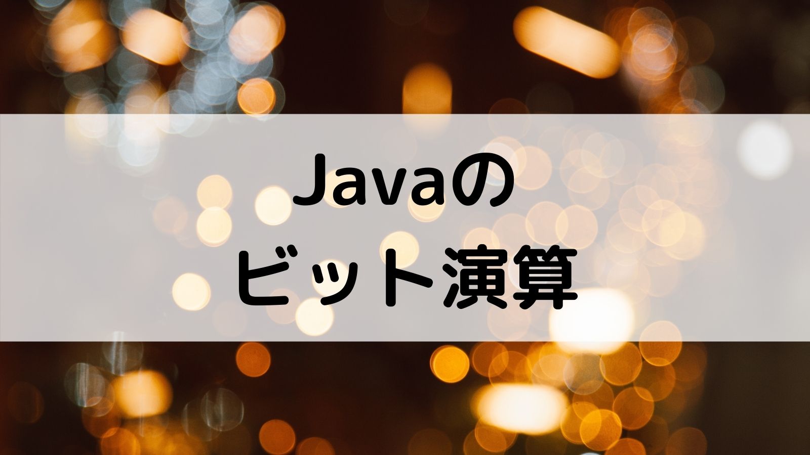 Javaのビット演算